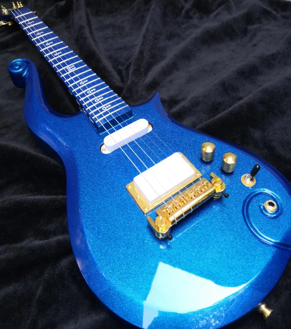 Diamond Series Metallic Blue Prince Cloud Electric Guitar Alder Body Maple Neck Wrap Arround Tailpiece Symbol Inlay3280310