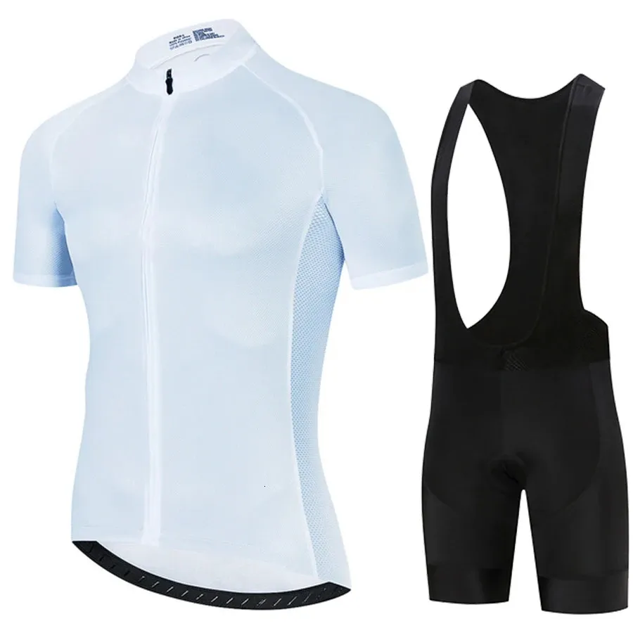 Biała drużyna sportowa Rowerowa odzież oddychająca mężczyźni Malot Ciclismo Hombre Verano Jersey Sets 240416