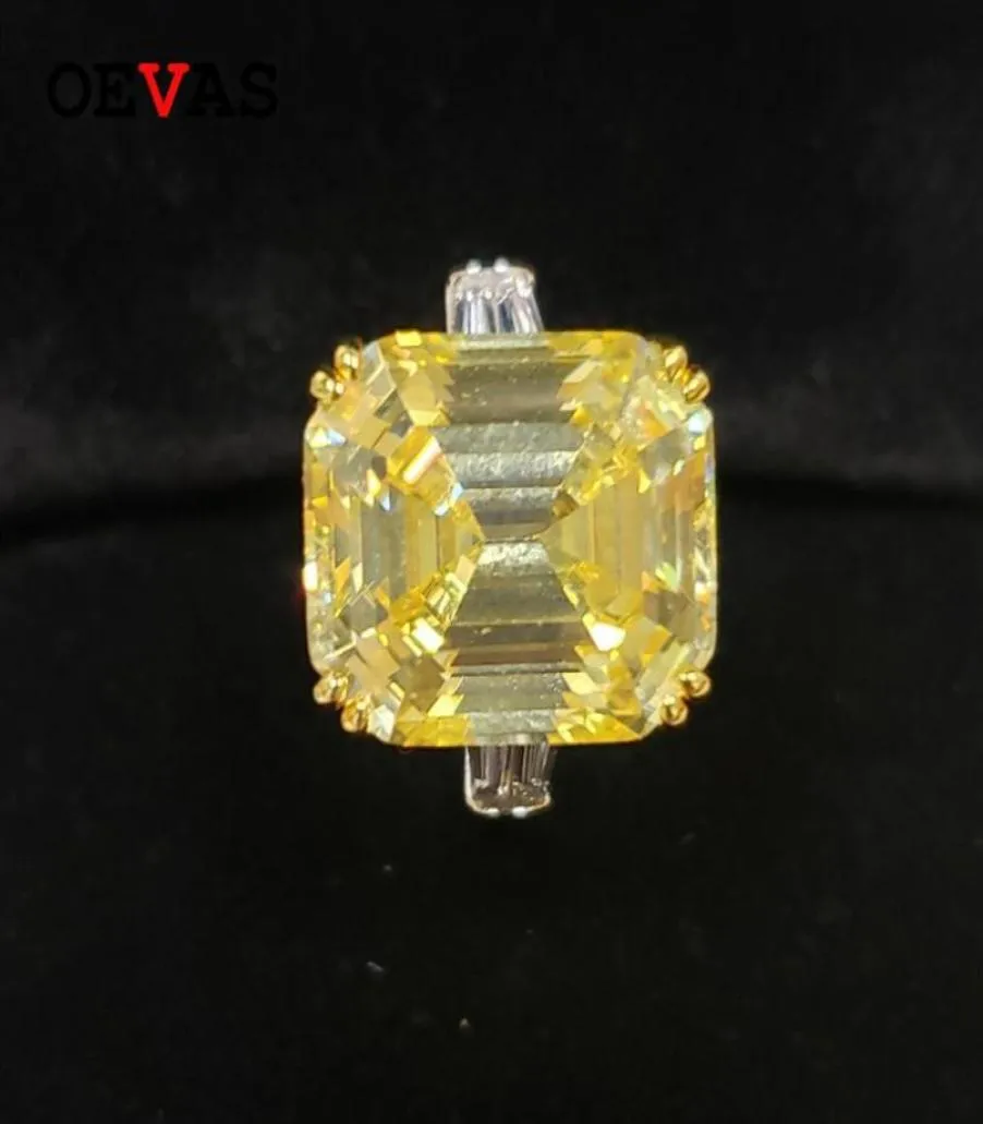 Oevas 30 Karat Topaz High Carbon Diamond Eheringe für Frauen Solid 925 Sterling Silber Engagement Fine Schmuck 2011891772
