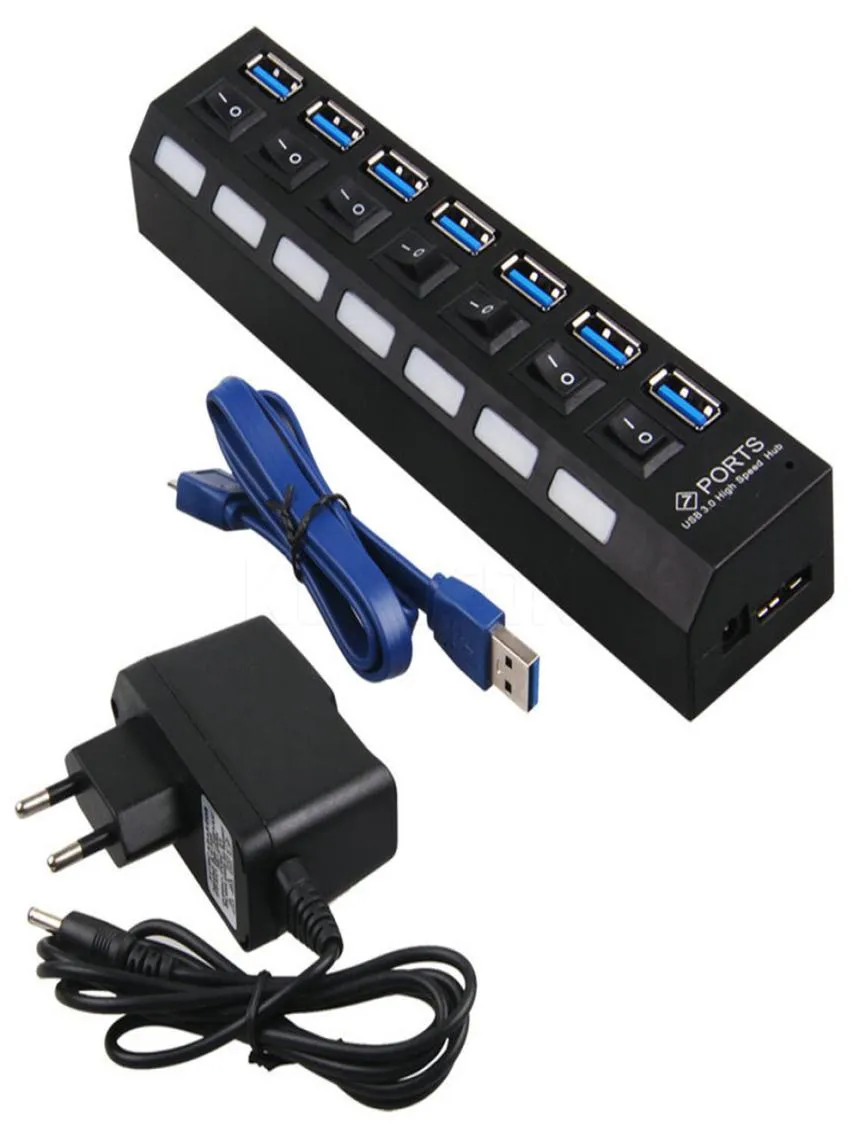 Novo hub USB 30 Super Speed 5Gbps 7 Portas USB 30 Hub Splitter USB com Pelotão de Interruptor OnOff para Computador Peri8941845