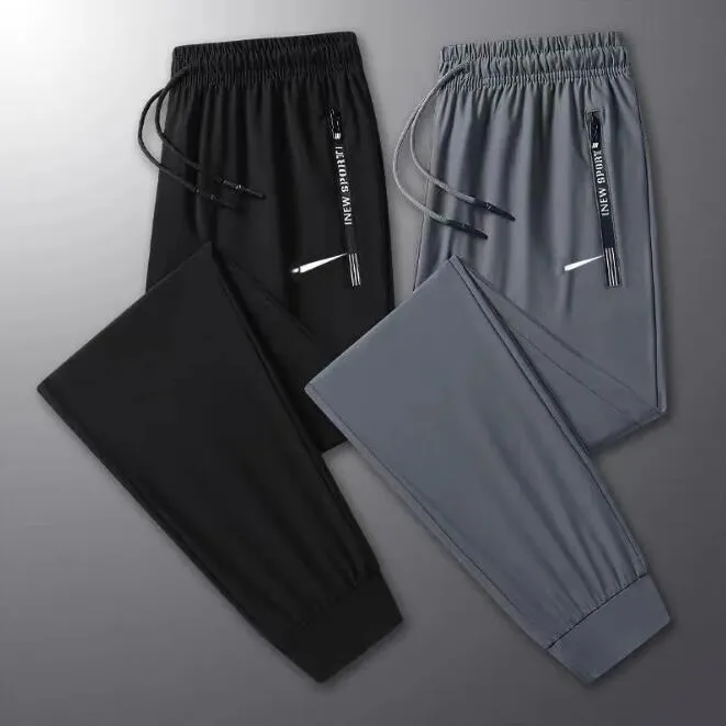 Mens Pants Tech Designer Swearpants Yaz Buz İpek Pantolon Günlük Büyük Boyut Pantolon Bacak Pantolon N Baskılı Çok Boyutlu İsteğe Bağlı