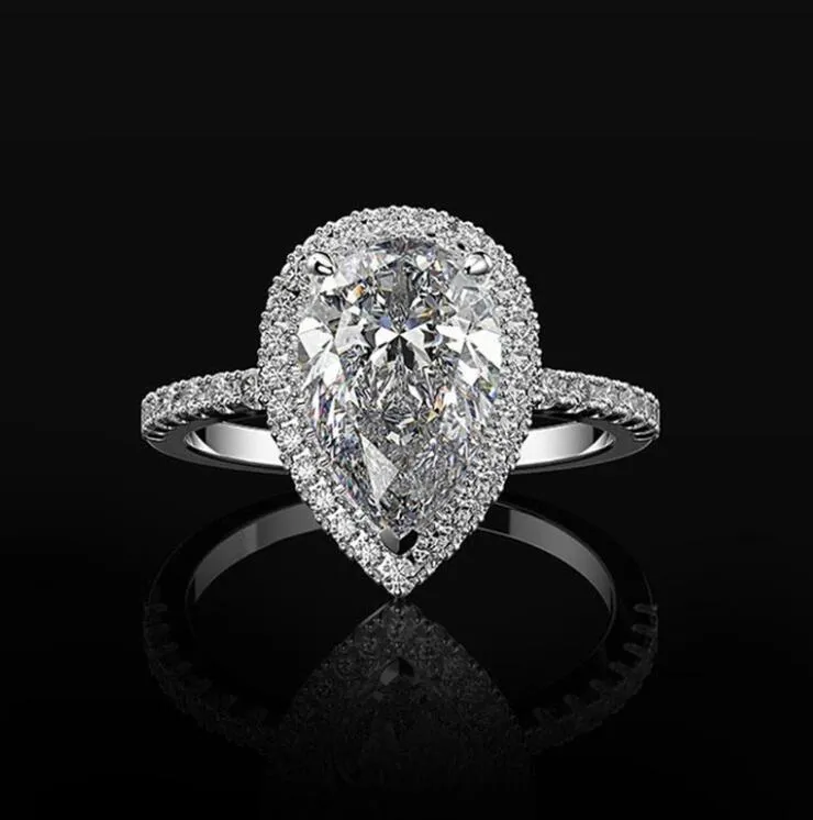 2024 Radiant Cut 3CT Lab Diamond Ring Bijou Bijou Anipage de mariage Anneaux pour femmes Bijoux de fête nuptiale F396