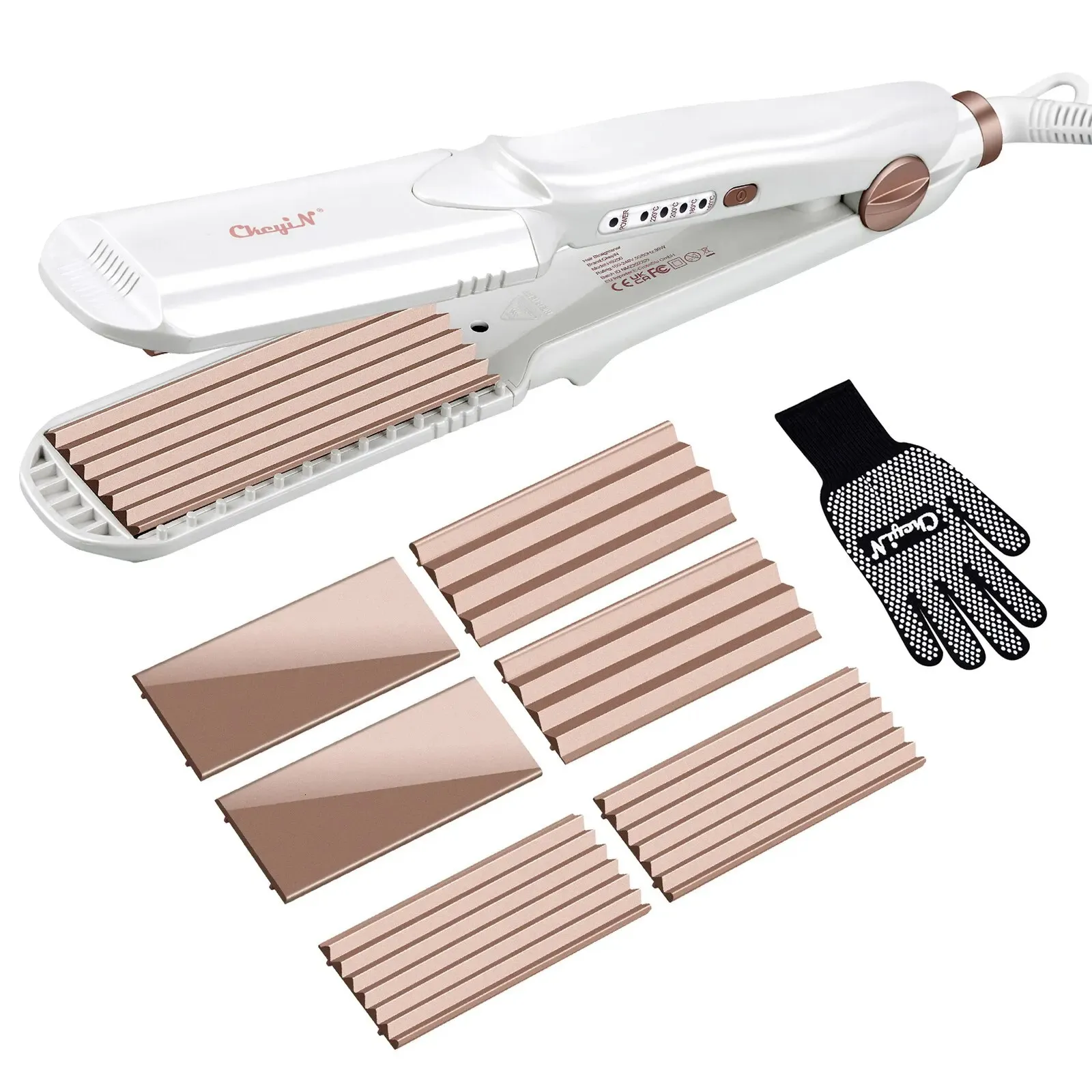 ckeyin Electric Hair StraightEner Professional Ceramic Fast Heat Heas Curler調整可能な温度フラットアイアンヘアスタイリングツール240411