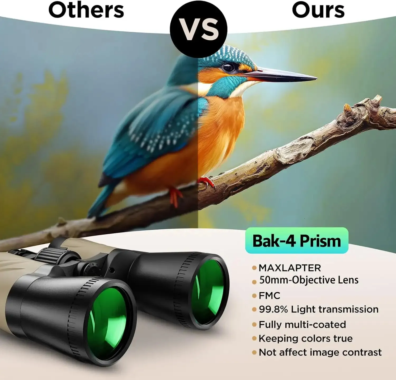 10x55 HD Monocular, BAK4 Prism And FMC Lens