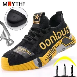 Fashion Sports Shoes Work Boots Puncture-Proof Safety Shoes Men Steel Toe Shoes Security Protective Shoes Indestructible 240125