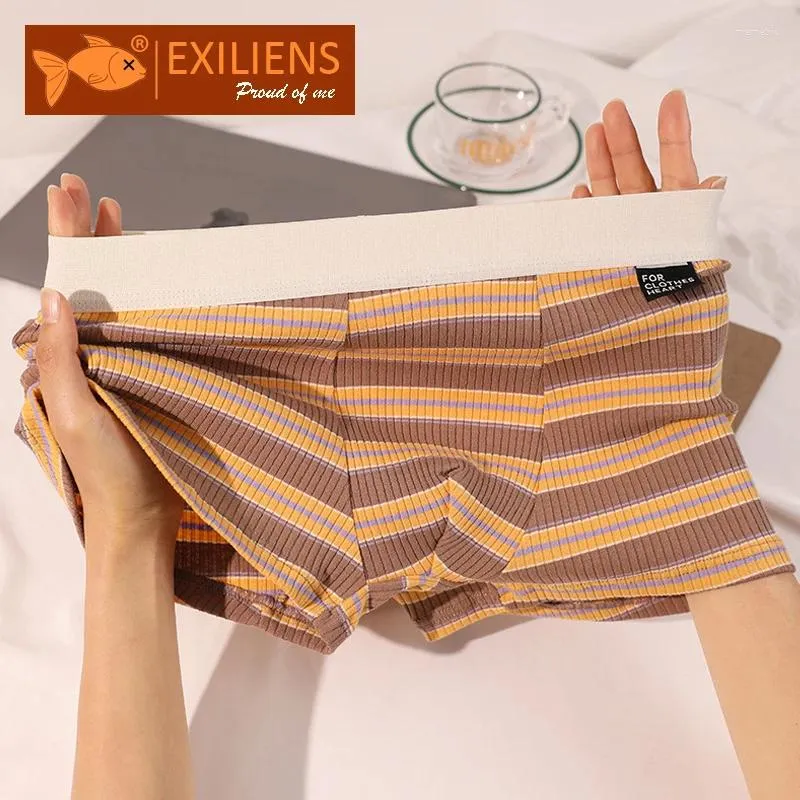 Underpants EXILIENS Soft Boxer Men Underwear Striped Calzoncillos Mens Boxers Cuecas Masculinas BoxerShorts Man Panties Size L-3XL K107