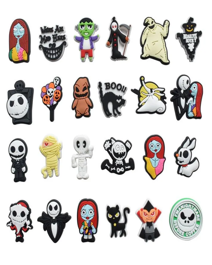 Anime Charms Halloween Horror Pumpkin Sally Jack The Nightmare Before Christmas Cartoon Charms Shoe Accessories PVC Decoration Buckle Soft Rubber Charms9584712