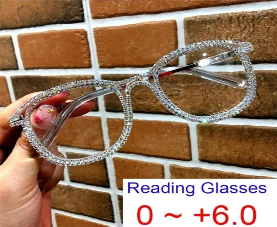 Solglasögon Fashion Farsighted Reading Glasses Women Clear Round Anti Blue Light Recept Computer Diopter 0 till 60 2209299297436