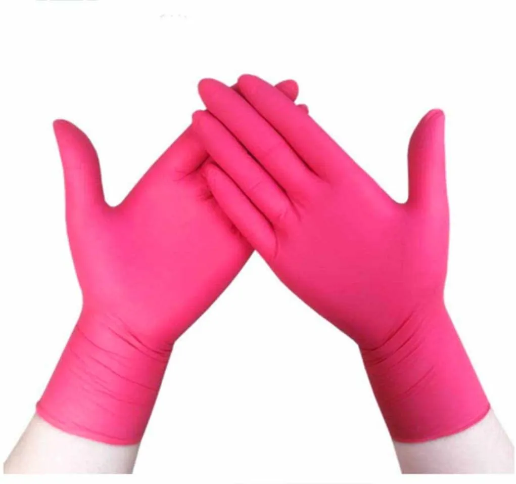 Pink Paws Nitrile Gloves Powder Latex Rubber Disposable Gloves Non Sterile Food Safe Convenient Dispenser Pack of 14964989