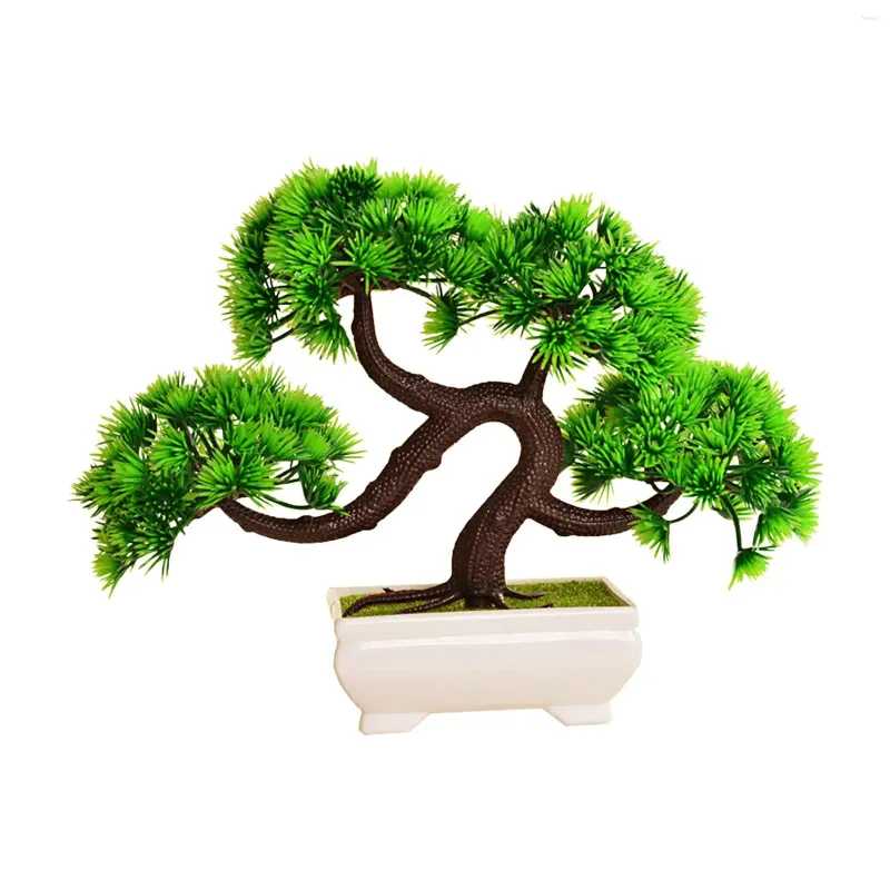 Dekorative Blumen künstlicher Bonsai Tree Desk Display Gefälschte pflanzliche Steckdose Kunst für Schlafzimmer Tisch Wohnzimmer Innenbücher