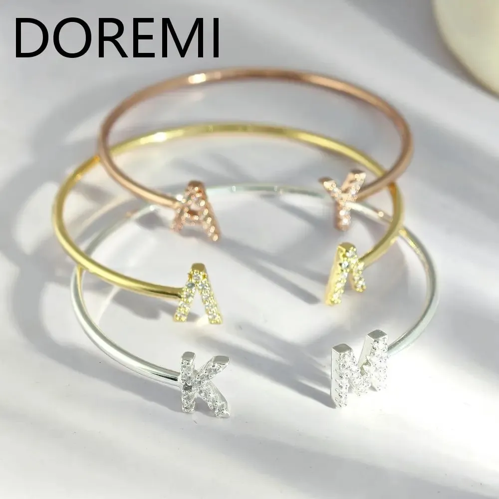 Doremi étanche Bracelet Bracelet Initial Stone Birthstom Custom Gift Cuff Bangle 240416