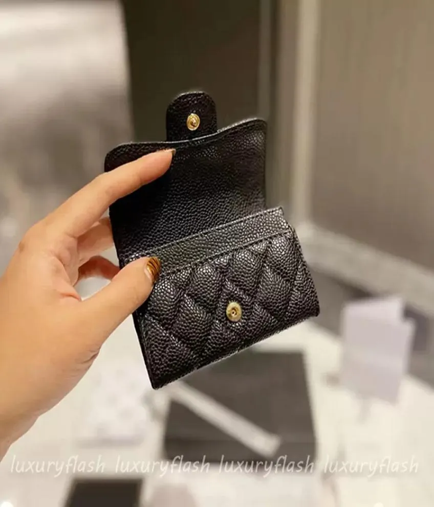 Mini Coin Purses Wallets for Womens Classic Designers Luxurys Short Wallet Fashion Credit Cards Holder Caviar Sheepskin Pocket Bag5726316