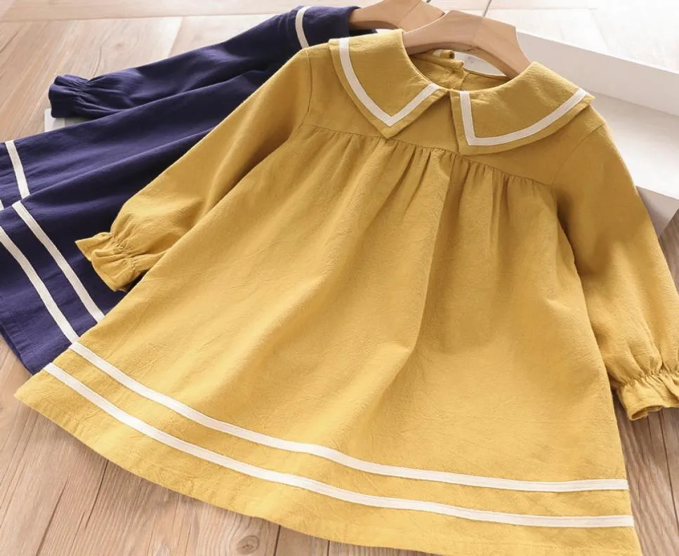 Abito per ragazze 2020 Nuovo Autunno primaverile Kids Elegante abito da principessa Abito a maniche lunghe Festa a quadri Cingcio di costumi Bambini Abbigliamento3010656