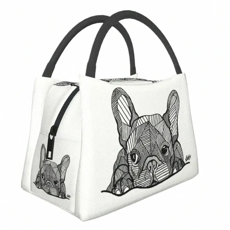 bolsas de almuerzo faciales de cachorro francesas personalizadas Mujeres Cajas de almuerzo de aislamiento calientes para viajar a la oficina j0uc#