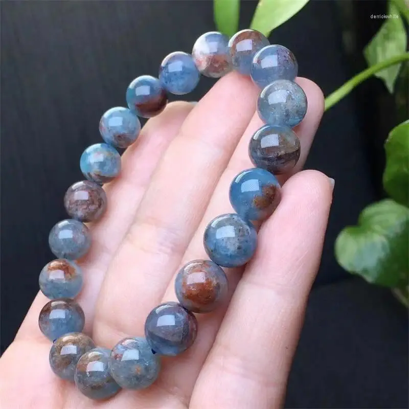 Braccialetti di collegamento 10 mm Natural Island Aquamarine Bracciale Round Bead Women Beautiful Colorful Crystal Energy Healing Fashion Gioielli 1PCS