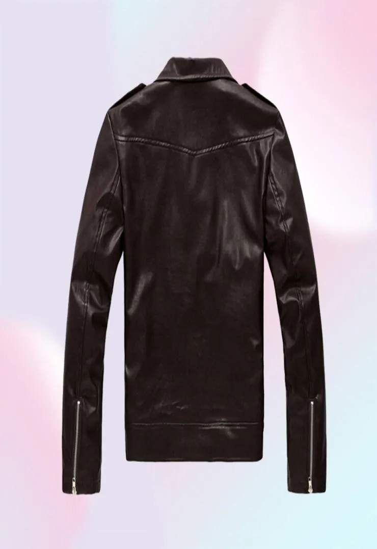 Men039S Jackets Men Mode PU Leather Jacket Spring herfst Britse stijl motorfiets mannelijke jas zwart bruin M3XL2009502