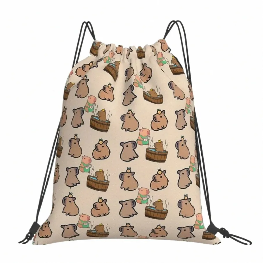 Capybara Group Ryggsäckar Casual Portable DrawString Påsar DrawString Bundle Pocket Shoes Bag Book BOKS FÖR MAN KVINNA STUDENTER D0NA#