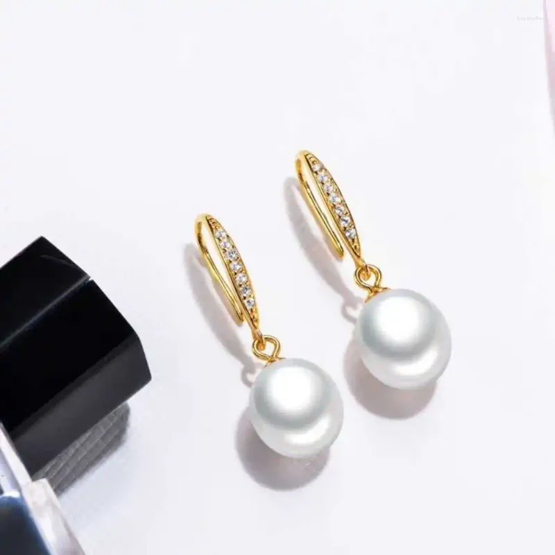 Dangle Ohrringe weiße barock makellose frischwassertropfen pearl anhänger minimalist alltäg