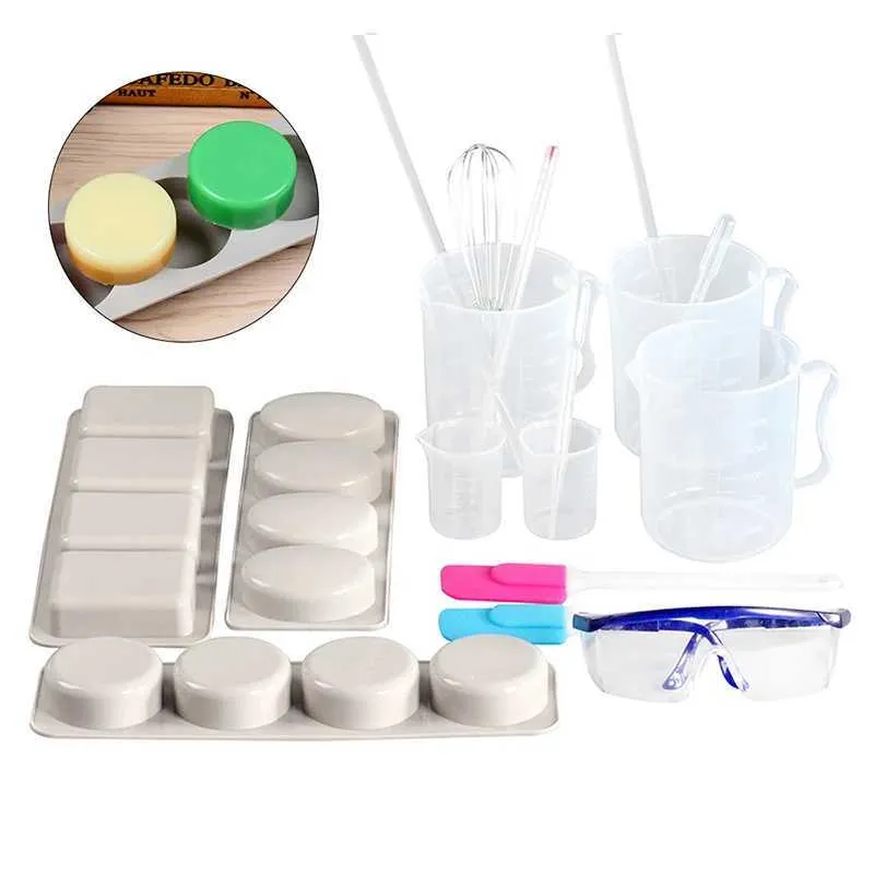 Sabão artesanal boowan nicole sabonete kit 3 formas molde de silicone ferramentas de sabão artesanal 240416