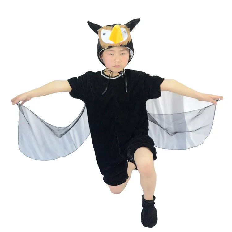 Barns drama söta lilla djur svart örnföreställningskostym