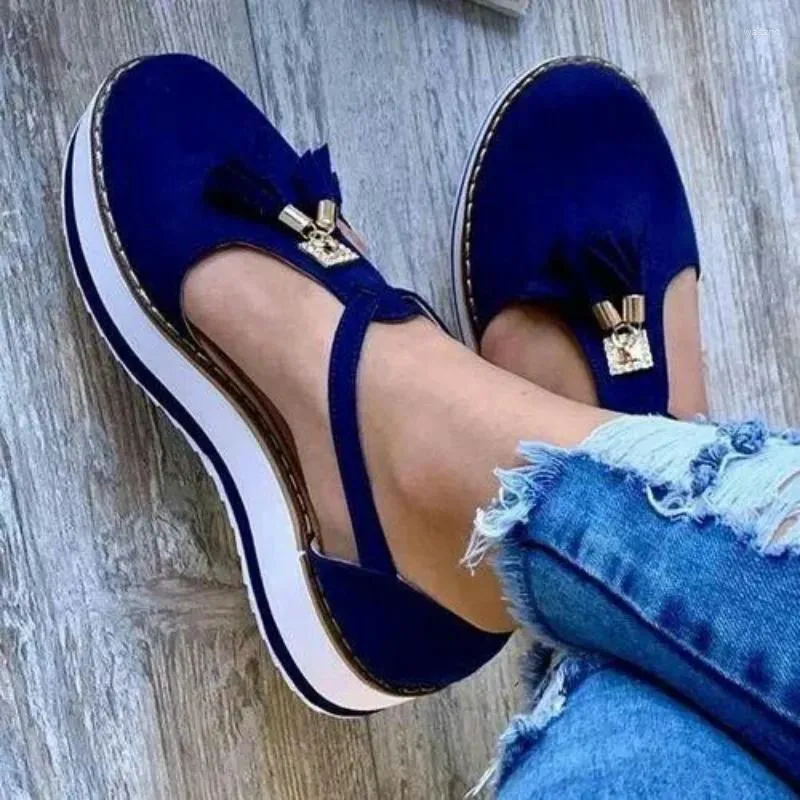 Casual Shoes Summer randiga plattformslägenheter för kvinnor rep botten kvinnors espadrilles slip på duk fiskare blandad färg