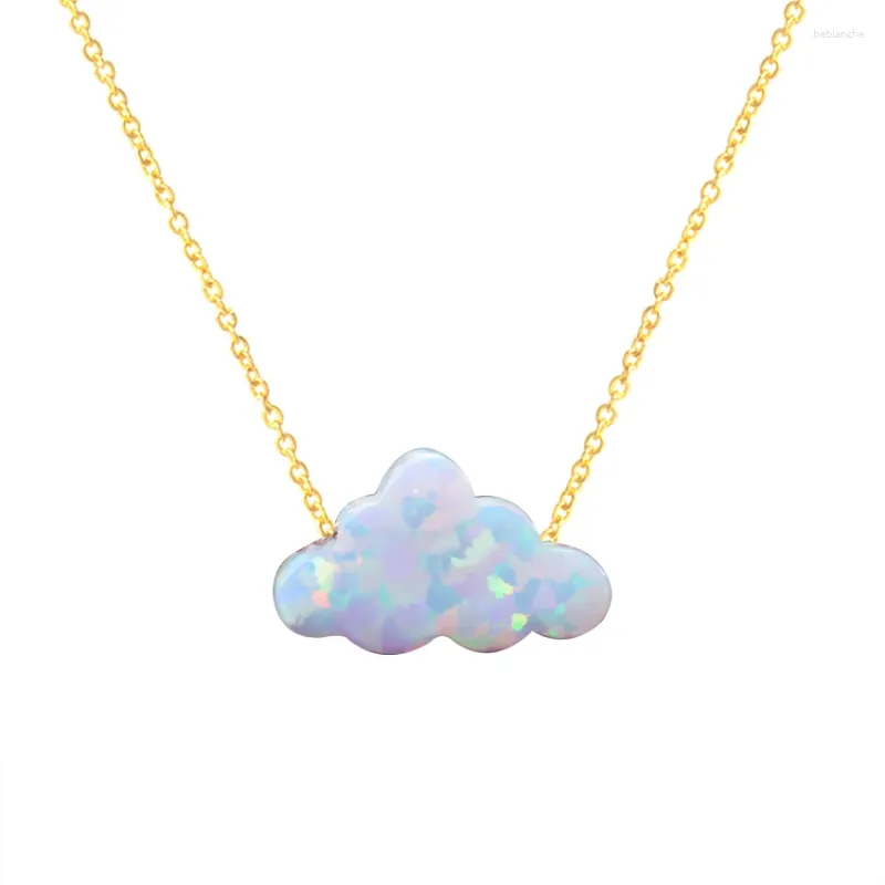 Choker 2024 Design Cloud Shape Opal Collier pour femmes faites à la main avec une chaîne en acier inoxydable bijoux cadeau de Noël