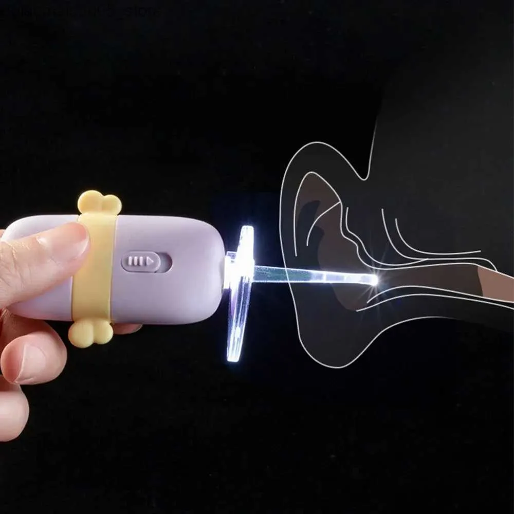 Earpick# Cartoon baby ear cleaning ear wax removal tool flashlight ear cream ear cleaning luminous earmuffs Q240416