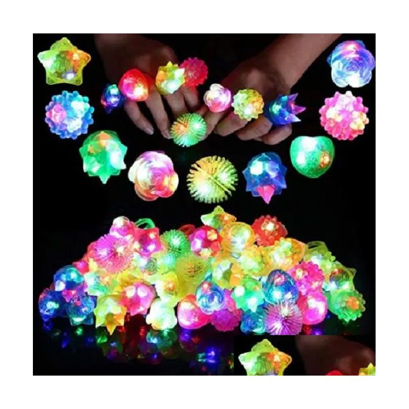 Party Favor Light Up Ring Favors LED Jelly ojämn finger Goodie Bag Stuffers klassrum belöningar födelsedagsförsörjning skattlåda priser GL DHA0W