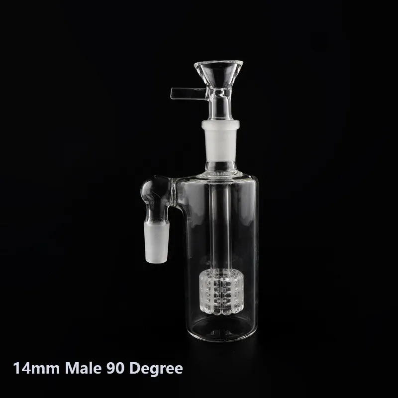 Hookahs Glass Ash catcher for bongs 90 & 45 degrees 14mm 18mm matrix perc glassashcatcher bubbler Bong Oil rigs