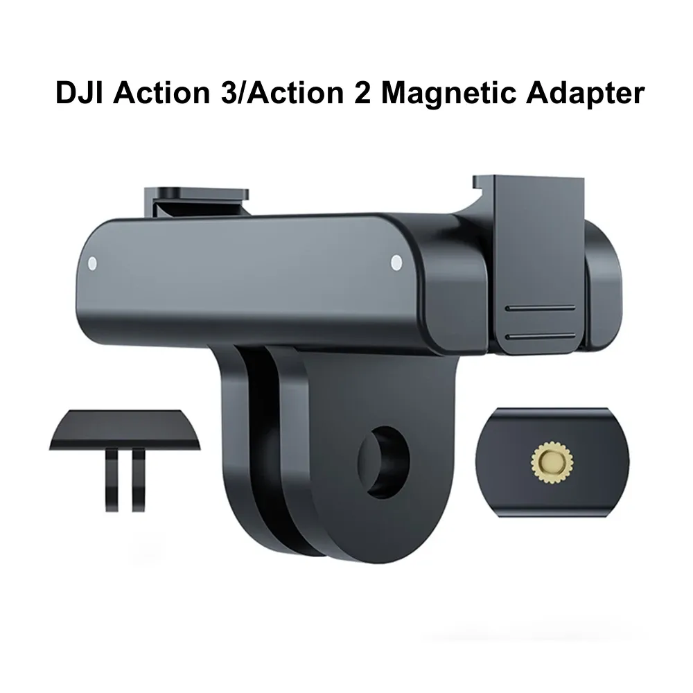 Accessoires pour DJI Action 3 Adaptateur magnétique 1/4 Port universel thread pour DJI Osmo Action 2 / Action 3 Adaptateur de caméra Accessoires