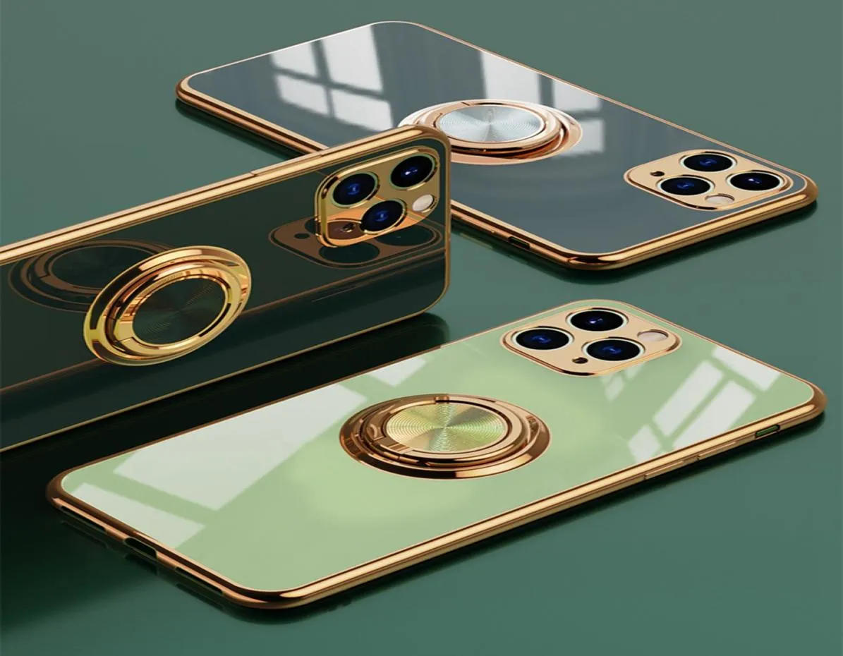 Finger Ring Holder Electricating Color Phone Case för iPhone12 iPhone 12 11 Pro Max iPhone XS XS Max 6 7 8 Plus kameraskydd5012794