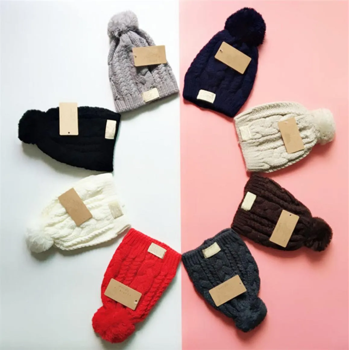 Winter Pompon Vailies Australia Designer Krajowskie czapki kobiety dziewczyny czapki czaszki czapki maska ​​modna etykieta szydełka czapka ciepła dzianina czapka na zewnątrz1682522