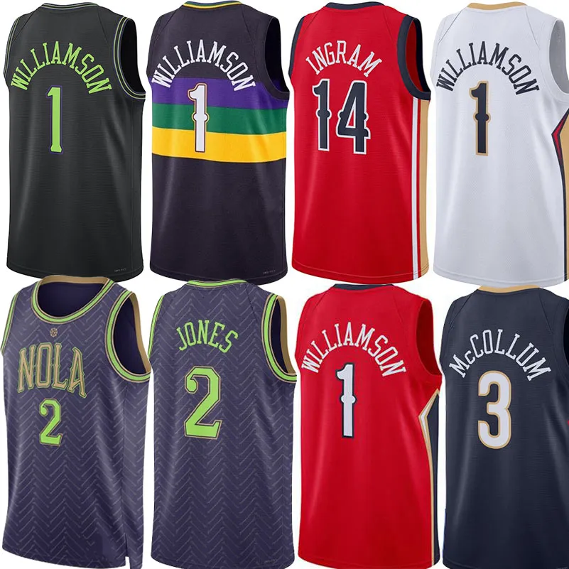 Zion Williamso NOP Pelican Basketball Jerseys Herbert Jones Dejounte Murrayy Brandon Ingramm Trey Murphy Jose Alvarado Yves Missi Hawkins Custom City