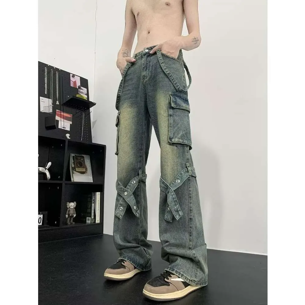 Jeans heren high street luie Koreaanse stijl trendy kunst mode trendy broek n09072-p60