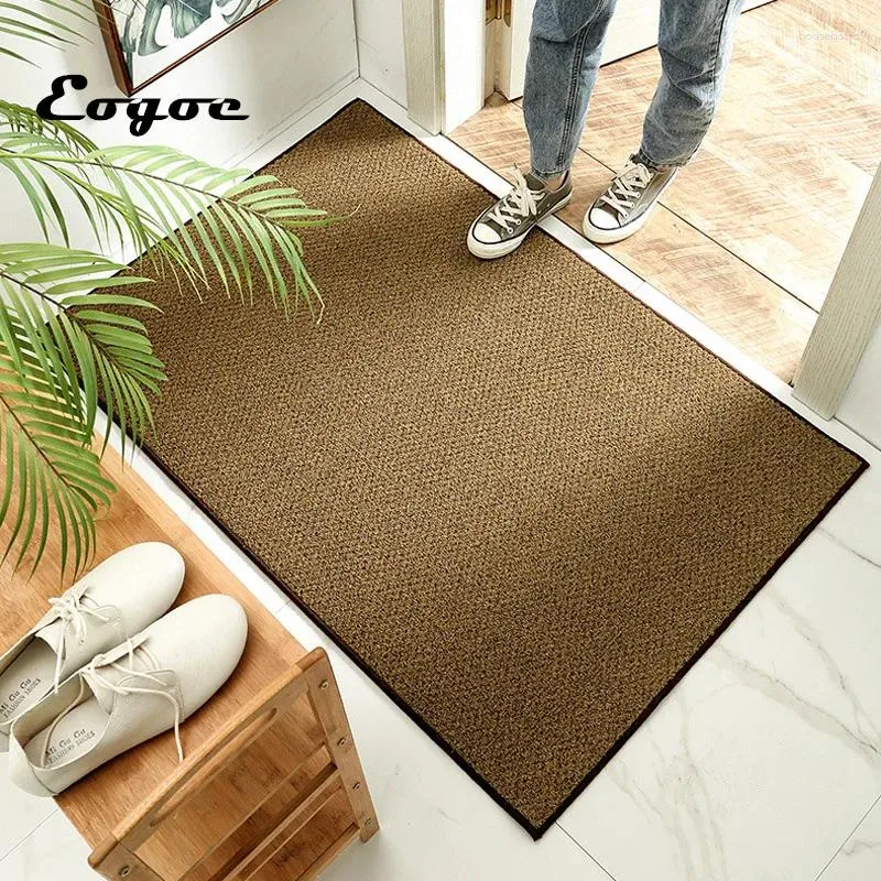 Tapijten Eogoe Floormat Doormat voor toegangsdeur Outdoor Tapijt Home Decor Tapijt Tapijtinvoer kunstmatige kokosnootpalm non-slip