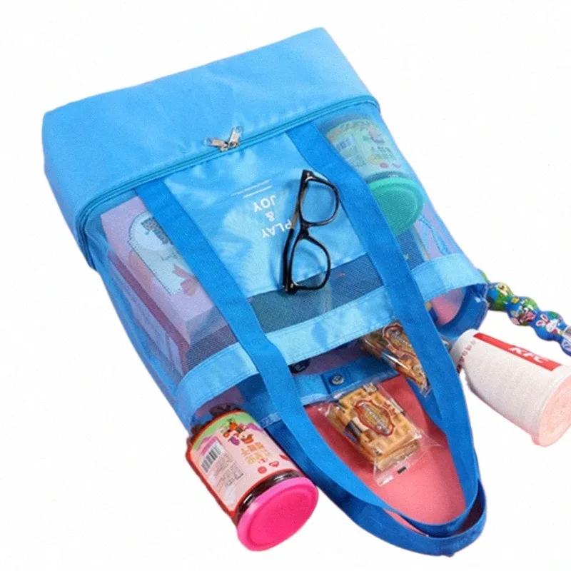 Nouveau sac à insulati thermique sac à lunch sac à main utile sac à épaule frais picnic de plage en maille fourre-tout