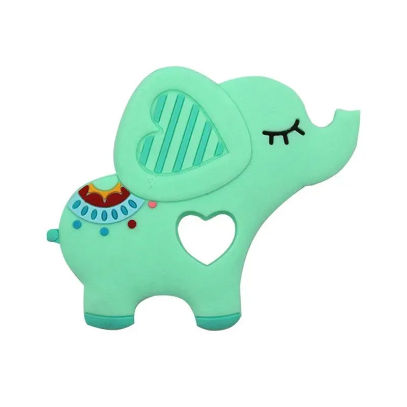 Food Grade Silicone Teethers DIY Animal Elephant Baby Teether Infant Baby Silicone Charms Kids Teething Gift Toddler Toys