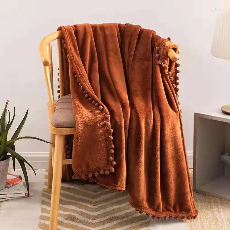 Filtar Facecloth filt Super Soft With Fringe Ball Cover Four Seasons Bedstred Soffa Summer Air Conditioner Nap