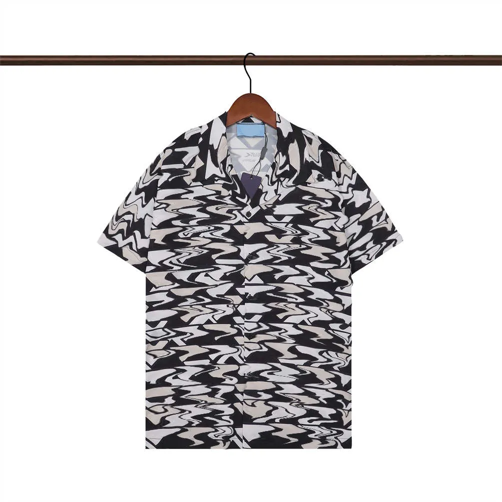 Letnia męska koszulka designerska druk guzika w górę swobodna luźna wersja Polo krótkie rękaw hawajski lapel top moda moda Seria koszulki na plaży rozmiar m-3xl #90