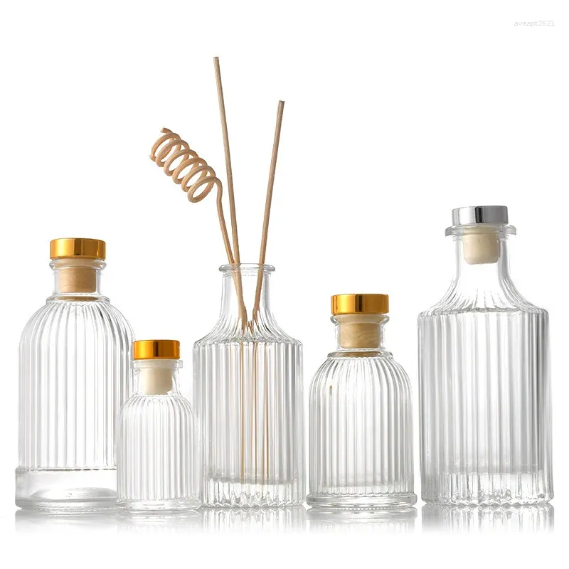 Bottles Roman Column Essential Oil Diffusing Bottle Aroma Glass Rattan Fragrance Diffuser Volatiliization Container 150ml 1Pcs