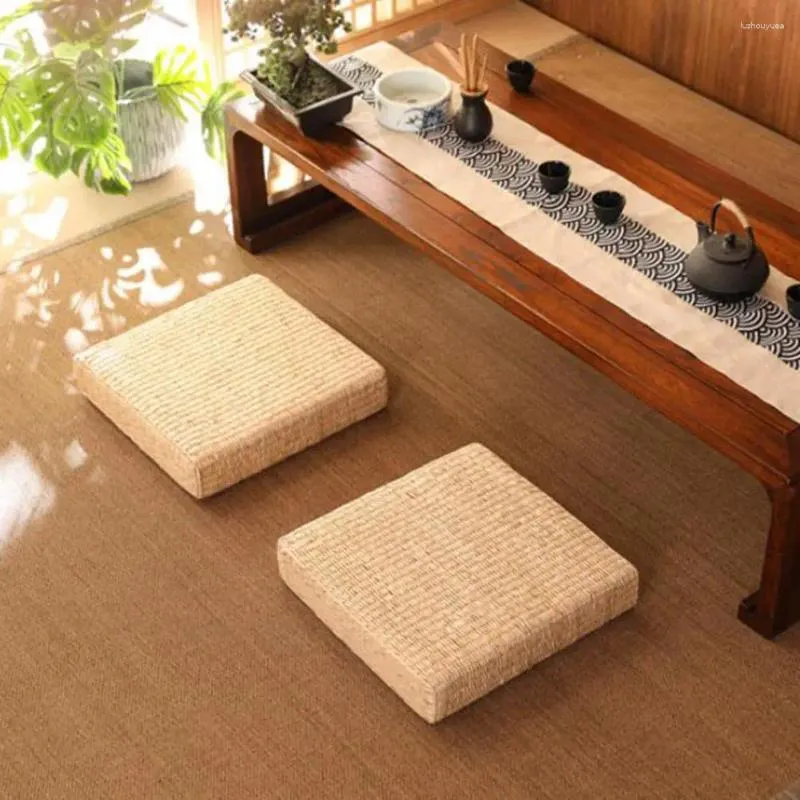 Kussen vierkant nuttig Japanse stijl stro plat stoel lichtgewicht tatami mat adem voor tuin