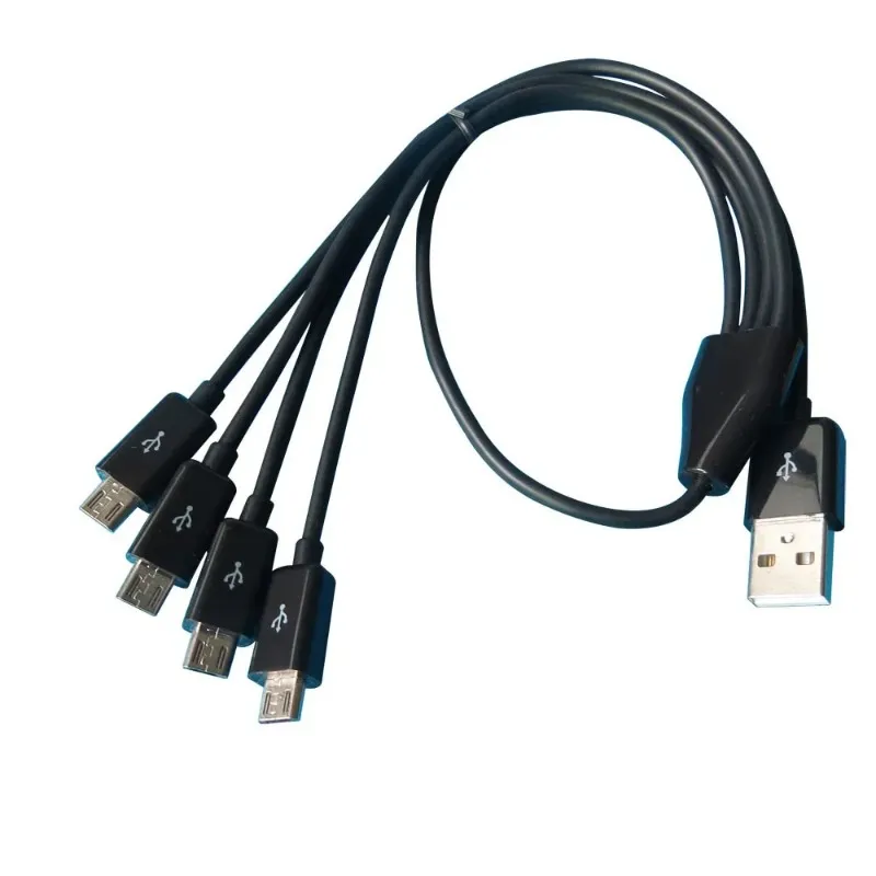 جديد 2024 0.5m 4 Port Micro USB إلى كابل شحن USB فاصل لجهاز الهواتف الذكية لكابل Micro USB Flitter for Micro USB Flitter