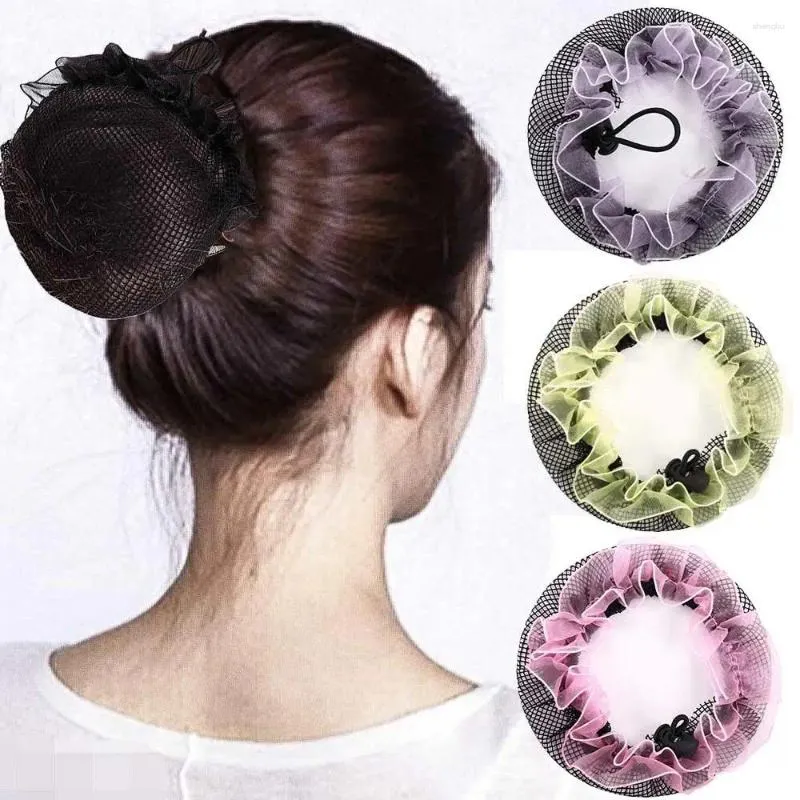 Hair Accessories Korean Lace Hollow Bun Nets Adjustable Drawstring Snoods Holder Cover Hairbands Ballet Elastic Ponytail