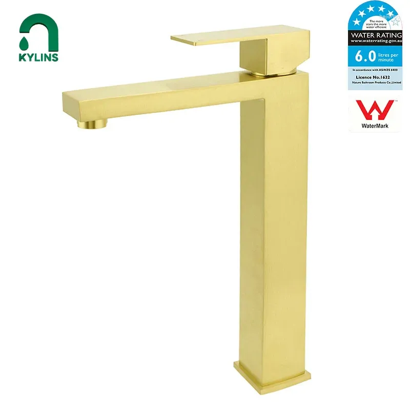 Rubinetti del lavandino del bagno kylins in acciaio inossidabile mixer spazzolato oro mixer wels tocco di acqua per rubinetti tap spazzolini bacino lavelli da bagno kit