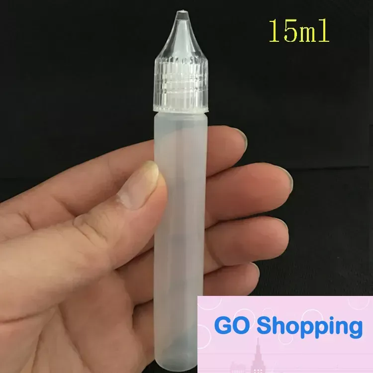 Quality Empty Juice Needle Bottle Drip Tip 10ml 15ml 30ml Plastic Liquid Storage Squeezable Dropper