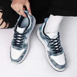 Large size low top sneakers denim blue black 1s basketball shoes trendy outdoor casual flat shoes designer sports training mesh shoes shoebox size 38-48