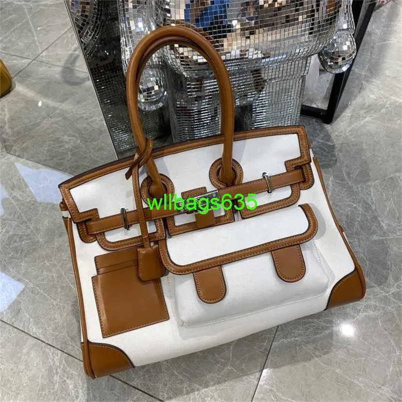 Cargo Totes Bk Cloth Handbag Patchwork Leather Totes Designer Super Hot Korean Net Red Contrast Fashion Splice Design Fashion Women's Bag have logo HBIQ1Q