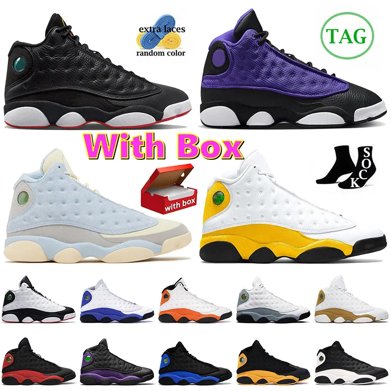 13 Med Box Sneakers Basketball Shoes Jumpman 13s For Mens Womens Playoffs Purple Solefly Black Cat Hyper Royal Jump Man 13 Trainers Outdoor Sneaker Dhgate Size US 13 13