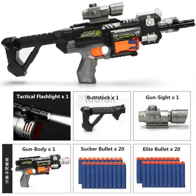 Gun Toys Nieuw M4 Electric Burst Soft Bullet Gun Suit voor Nerf Bullets Toy Rifle Gun Dart Blaster Childrens Best Gift Toy Gun 240416