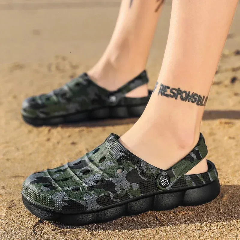 2023 Beach Sandals Men Fashion Fishing Eva Summer Garden Clogs Sandal Outdoor Sports Slippers Zapatos Hombre Storlek 45 240415